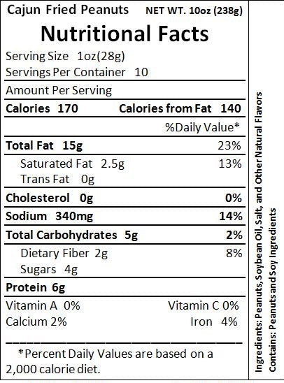 Cajun Deep Fried Peanuts 10oz.