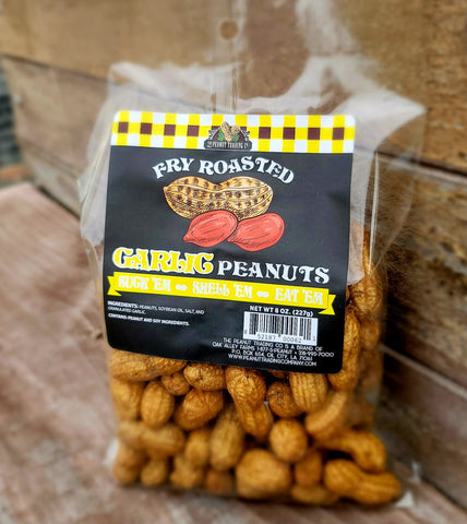 Garlic Fry Roasted Peanuts 8oz.