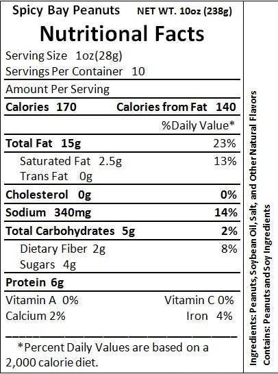 Spicy Bay Deep Fried Peanuts 10oz.